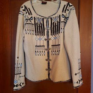 Vrikke Sweater, beige 100% wool, womens medium